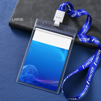 Large Secure View Badge Lanyard And Card Holder