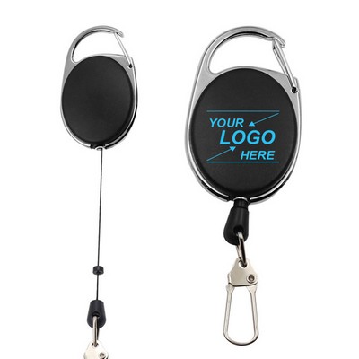 Retractable ID Reel and Badge Holder w/Carabiner