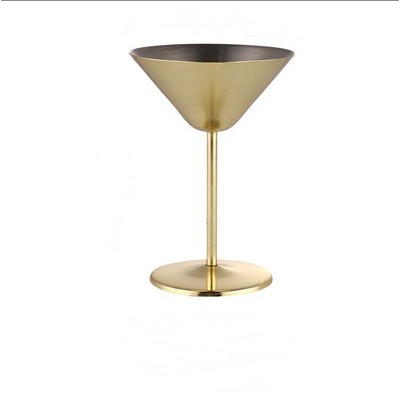 7 Oz. Stainless Steel Golden Martini Cocktail Glass