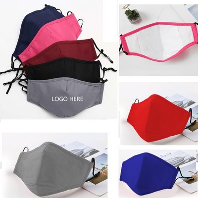 Washable Cotton Masks w/Adjustable Elastic Ear Loops
