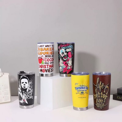 Full Color 20oz Tumbler Stainless Steel Vacuum Insulated Mug with Lid